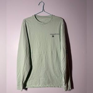Vineyard Vines Men's Green Christmas Fishing Long Sleeve Shirt Size Large